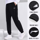 Li Ning sweatpants men's pants autumn and winter new casual trousers loose velvet trousers running sports pants regular style black leggings (zipper pockets) S