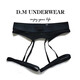 D.M men's underwear low-waisted sexy thong modal wide striped plush soft and empty personality sexy hot T-pants white M100-115Jin Jin is equal to 0.5 kg