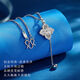 Wanfulong 2025 new genuine platinum PT950 simple and fashionable four-leaf clover transfer bead necklace, versatile for commuting, gift to girlfriend 45cm, platinum four-leaf clover transfer bead necklace 4.25g
