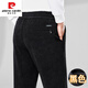 Pierre Cardin Autumn and Winter Velvet Corduroy Men's Pants Elastic Waist Straight Leg Loose Sports Pants Dark Gray Velvet Corduroy Thickened XL 130-150Jin Jin equals 0.5 kg