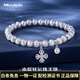 Miss JuJu pt950 platinum pumpkin bead bracelet for women, thick and elegant platinum transfer ball bracelet for men, net gold weight 25.02g, about 6mm thick