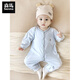 Semir children's spring and autumn baby pure cotton jumpsuit for boys and girls, long-sleeved romper, newborn baby outing home clothes, coffee color 66cm