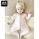 Semir children's spring and autumn baby pure cotton jumpsuit for boys and girls, long-sleeved romper, newborn baby outing home clothes, coffee color 66cm