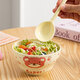 Cute gourd ceramic household cream rice bowl girl heart net salad cartoon hand-painted high-value heart bowl large capacity honey bear one bowl one spoon (2 colors random)