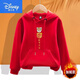 Disney (Disney) 2026 Year of the Horse parent-child outfit hooded sweatshirt New Year's Day red trend family of four plus velvet and thickening class family portrait red autumn and winter plus. velvet and thickening 110 baby boy