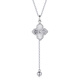 Wanfulong 2025 new genuine platinum PT950 simple and fashionable four-leaf clover transfer bead necklace, versatile for commuting, gift to girlfriend 45cm, platinum four-leaf clover transfer bead necklace 4.25g