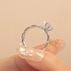 DR Valentine's Day gift DRdr1 carat moissanite diamond ring sterling silver ring female design gift for girlfriend and lover one carat silver white size 10_(_finger circumference 49-50mm)
