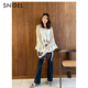 SNIDEL2025 new autumn and winter elegant jacquard lace embroidered ruffle bell sleeve shirt SWFB255147 flower pattern one size fits all (F)
