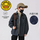 G.duck boys' quilted shirt autumn and winter velvet thickened jacket 24 new style medium and large children's style Korean tartan plaid color 120 cm