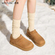 Westlink velvet snow boots for women 2025 new winter retro versatile low-cut short boots for outer wear warm thickened cotton shoes camel 38 (240)