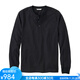 L.L.Bean Men's T-shirt Long Sleeve 25th Autumn New Henley Shirt Fabric Classic Pure Cotton Solid Color Dad Clothes Black Slate Black S Suitable for Net Bust 97-105CM