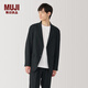 MUJI Men's Jacket Men's Jacket Early Autumn Men's Suit Small Suit AD0UVA4S Black L 175/100A