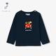 JACADI French boys pure cotton long-sleeved T-shirt spring new versatile round neck top 2044357 Marne blue 112 86 /24M