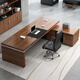 Boxen Boss Desk President's Desk Simple Modern Desk Manager Desk Office Chair Combination Supervisor Office Furniture Executive Desk 1.6 Meter Boss Desk