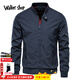 Walker Shop brand high-end men's clothing 2025 new autumn coat jacket men's casual versatile motorcycle style cuff shrink top 836 Navy XL 135-150Jin Jin equals 0.5 kg