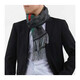 Gucci (GUCCI) scarf couple style double G pattern versatile wool tassel diagonal stripes contrast color long scarf for men and women gift light gray 570603 3G200 1768