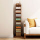 半厘全实木书架立式隐形置物架客厅防倾倒收纳架子家用靠墙窄缝小书柜 全实木原木色-5层隐形书架