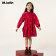 M.Latin shopping mall same style New Year's greetings children's dress 26 spring new style girl's buckle red dress bright red 160