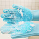 Cat pet dog bath gloves bath artifact bath brush anti-scratch gloves soft hair massage blue 2 pack