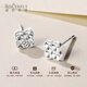 Shengshi Qiyuan Platinum Earrings PT950 Platinum Earrings Pure Platinum Earrings Earrings Flashing Four-leaf Clover Small Earrings for Your Girlfriend Four-leaf Clover Earrings 1.32g (pair)
