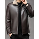 KBXNG Jinba KBHONG Jinba leather jacket Haining genuine leather men's goatskin winter fur all-in-one middle-aged and elderly leather jacket high 985 black thickened version 985 black thickened version M 170100-120Jin Jin is equal to 0.5 kg