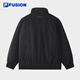 FILA FUSION Fila trendy brand cotton jacket for men 2026 spring new fashion casual loose warm jacket black-BK M 170/92A/M