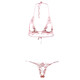 Open three-point bra sexy temptation lace transparent temptation thong women's erotic underwear 1042 red one size