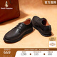 Hush Puppies 2025 Autumn New Men's Genuine Leather Derby Shoes Casual Commuting Leather Shoes Business Men's Shoes Obsidian Black 41