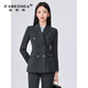 Fabersa high-end business suit for women autumn and winter professional temperament commuting small double-breasted suit jacket for women suit + small pants two-piece set (color can be noted) 3XL
