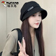Woodpecker (TUCANO) duck tongue hat for women spring and summer new three-in-one all-match big head fisherman hat pleated pile with face small basin hat black duck tongue pile hat (54-59cm) adjustable