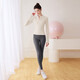 LULULOMDDW2025 new yoga wear women's tops long-sleeved running morning run Pilates training sports zipper jacket dark gray shaping pants S