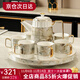 Yanzhi Wedding gift for newlyweds Tea set Living room home coffee table Sideboard ornaments Light luxury housewarming gift Rotating marble tea set Gift box