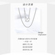 WAN FU LONG platinum PT950 necklace, genuine platinum clavicle O-shaped all-match plain chain M buckle women's birthday gift for girlfriend, PT950 platinum, about 43cm long, weighing 1.29g