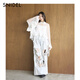 SNIDEL2025 new autumn and winter elegant jacquard lace embroidered ruffle bell sleeve shirt SWFB255147 flower pattern one size fits all (F)