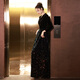 Mishid large size dress 200 Jin Jin is equal to 0.5 kg, fat mm plus fat women are slimming and belly covering long slim slim evening dress black long style XL125 Jin Jin is equal to 0.5 kg to 135 Jin Jin is equal to 0.5 kg