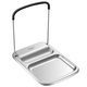 HUYO Huyan soup spoon holder kitchen pot lid holder countertop spatula holder hot pot soup colander storage rack foldable bracket 304 pot lid holder foldable, non-slip and anti-scratch