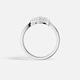APM Monaco New Product Love Ring Silver White Pavé Heart Shape Design Simple Hand Jewelry Gift Silver White Size 54