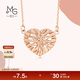 Chow Sang Sang 18K rose gold love secret heart-shaped necklace pendant for women K gold 90365N price 47 cm