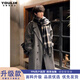 XUANSENTU gray Korean style woolen coat men's mid-length winter style British windbreaker Cthulhu quilted woolen coat trendy 310A-F918 gray upgraded version XL