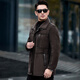 CJZ leather coat men's fur all-in-one casual winter thickened sheepskin warm mid-length coat men's leather jacket fur gray XL