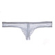 Iosn men's mesh striped thong transparent men's T-pants low-waist sexy thin mesh bag underwear for young men black