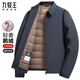 Jiumuwang Men's Goose Down Down Jacket 2025 Winter New Middle-aged Business Executive Lapel Warm Jacket Black (Goose Down Liner Removable) M 170 (Suitable for Weight 100-120 Jin Jin is equal to 0.5 kg)