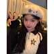 Miss Right's daughter, the heroine, original white beret, Cupid Love Autumn and Winter Plush, small face-showing painter's hat for women, daughter, heroine, planet model, M 54-58cm