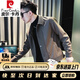 Pierre Cardin (pierre cardin) design stitching jacket men's spring and autumn handsome lapel jacket 2025 new men's autumn short top brown L recommended 115-130 Jin Jin equals 0.5 kg