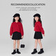I.KARNOW girls' skirt black pleated skirt children's spring and autumn pleated skirt anti-exposure culottes fashionable baby girl skirt two-piece set 1516 black + 19722 red sweater 110