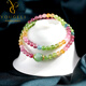 Yogurt Xiling Natural Rainbow Tourmaline Bracelet Women's Brazilian Old Mine Collection Cat's Eye Jasper Bracelet Beads 5mm