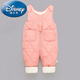 Disney children's overalls for boys and girls in autumn and winter all-in-one velvet cotton pants for babies with open gear for children and infants thickened outer pants pink velvet thickened 80