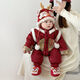 Disney (Disney) baby New Year's greetings winter jumpsuit female baby's 100th birthday celebration dress male BMW New Year's celebration new year clothing single red hat 36cm 66