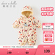 DAVE&BELLA 100-day baby clothes, toddlers' rompers, newborn pajamas, baby onesies, autumn new outing clothes, yellow bottom printing, ready stock 90cm (recommended height 80-90cm)