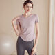 Sexy Yoga Wear Women's Tight Slim Sports Short Sleeve T-Shirt Summer Running Pilates Training Set Fitness Top Light Gray Purple (Ready Stock) S Recommendation 95Jin Jin is equal to 0.5kg or less